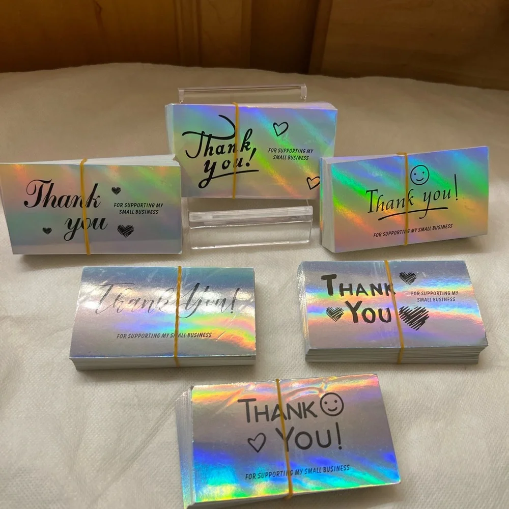 Thank you Holographic Cards 50 Counts New - Picture 4 of 6